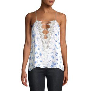Cami NYC: Charlie Silk Lace-Up Floral Camisole